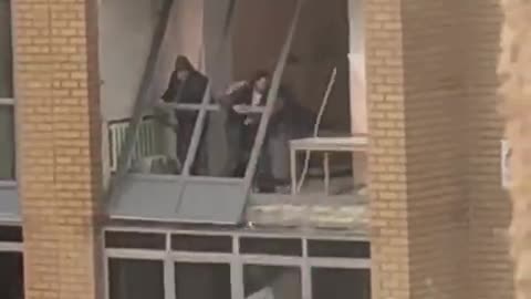 Window Frame Falls From Eighth Floor