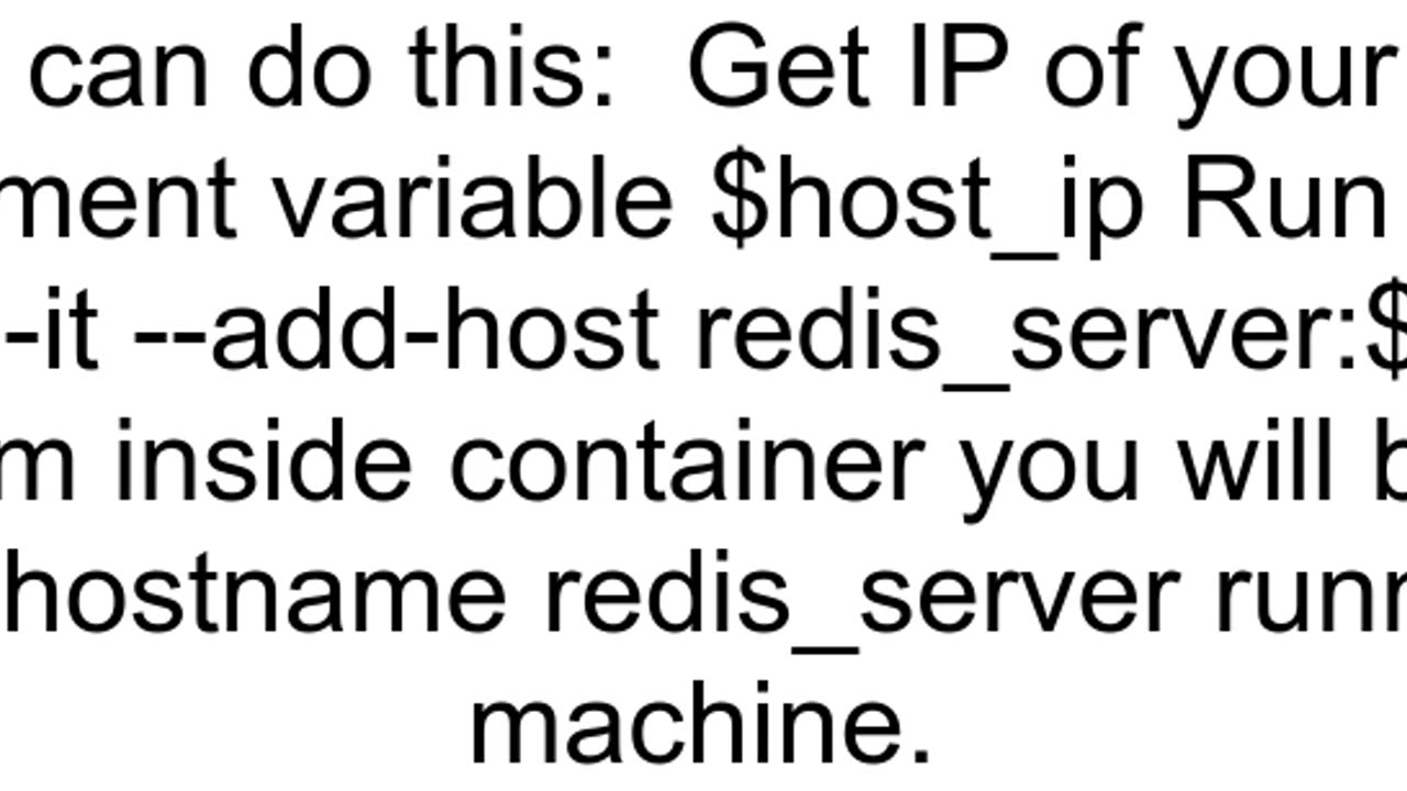 How to connect to a local Redis server from a Docker container