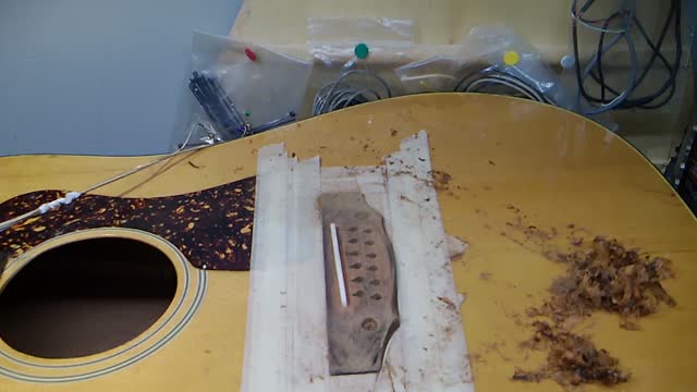 88 GUILD 12 STRING GUITAR BRIDGE SANDING