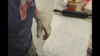 Making twisted black and white hdpe knife scales