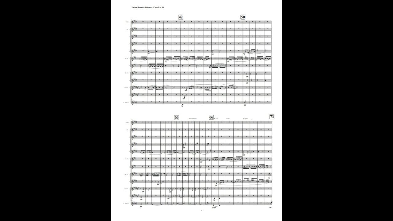 Juaquín Turina– Petenera (Flute Nonet + 2 Bass Clarinets & Contralto Clarinet)