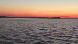 Fireworks over lake