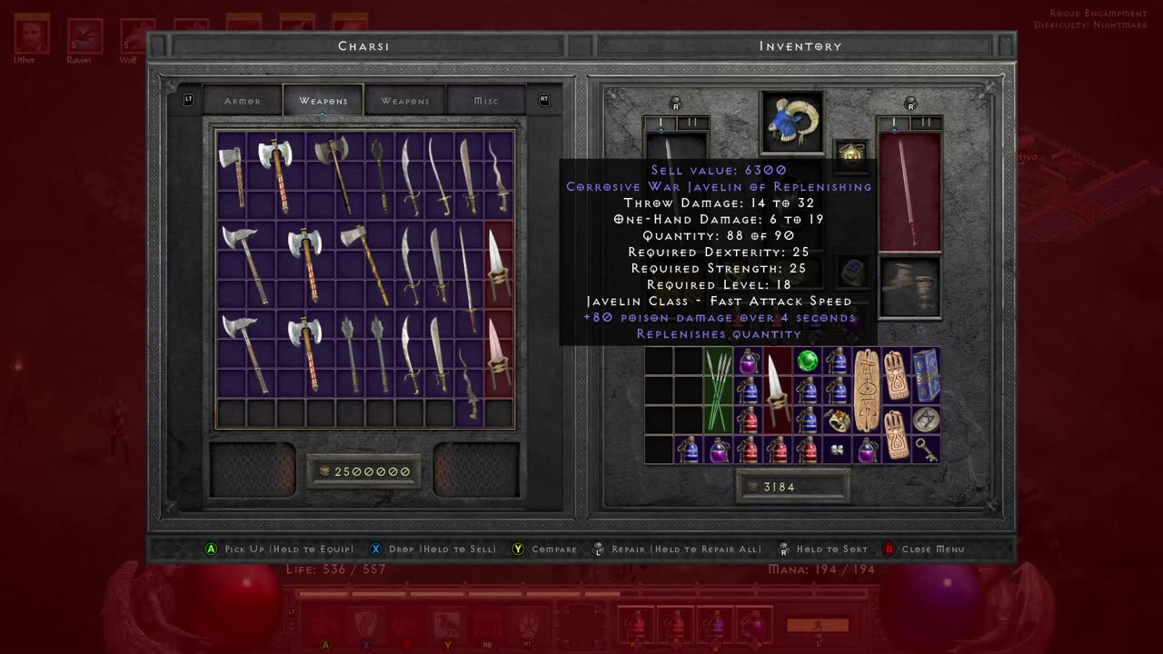 diablo 2 res p34 - horns fangs claws bones teeth hooves ears thumbs feet arches spines spurs