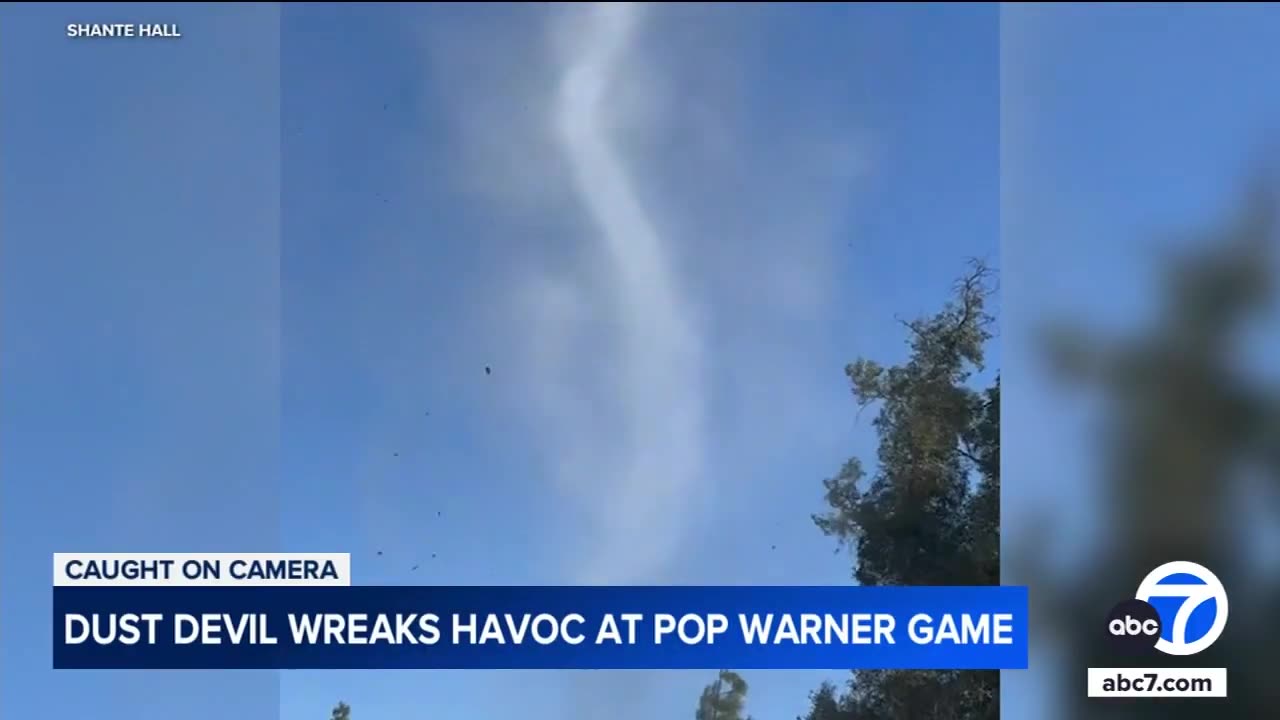 Dust devil wreaks havoc during Pop Warner game in Rancho Cucamonga