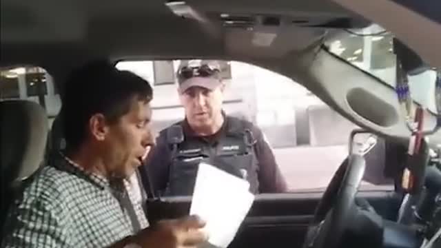 Cop pulls over couple for having flag
