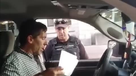 Cop pulls over couple for having flag