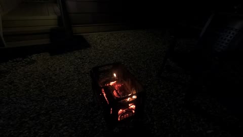Campfire in a portable firepit.