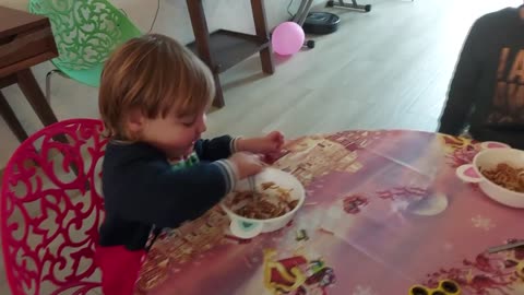 Cute Baby Cooling down his food and sharing to his sister - Funniest Home videos