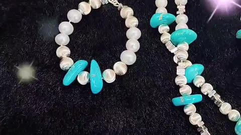 GN-20241128-04 S925 Silver Jewelry Turquoise Set S925 Silver Bracelet Bracelet Necklace Earrings