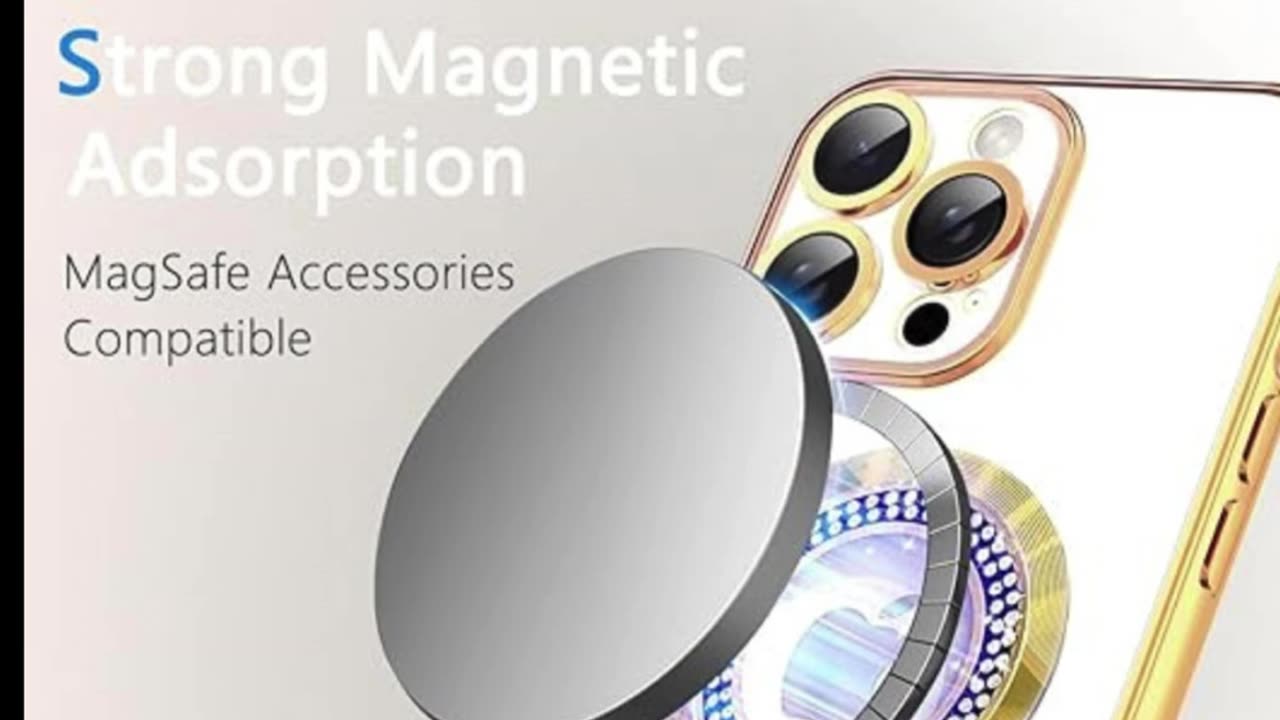 "✨ Misscase Gold Glitter MagSafe Case for iPhone 15 Pro Max | Slim, Shockproof, Full Protection ✨"