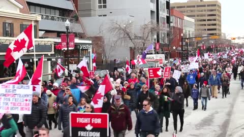 Massive rally for Canadian truckers in Calgary today! - Calgary Freedom Central