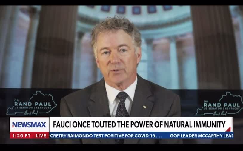 Rand Paul to Newsmax: ‘The REAL Question is Whether Fauci Has Been Paid Off and By Who’