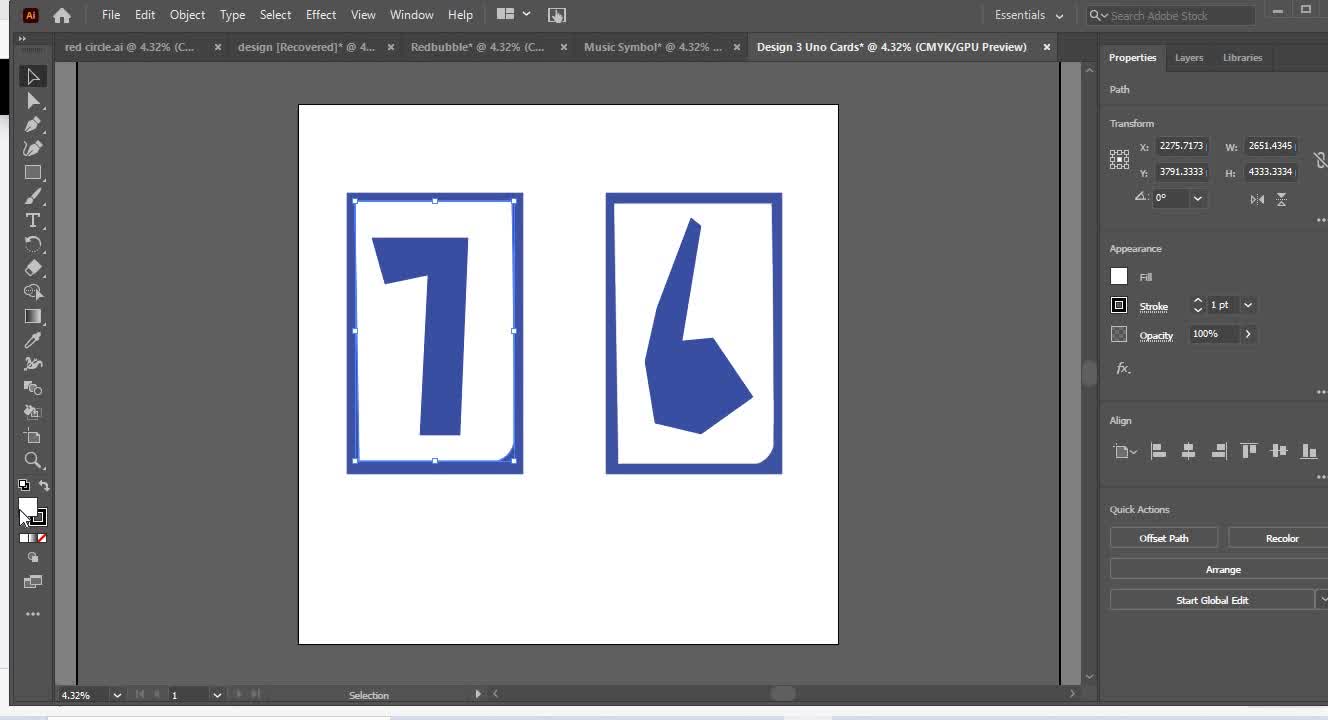 How to Create Uno Card In Adobe illustrator