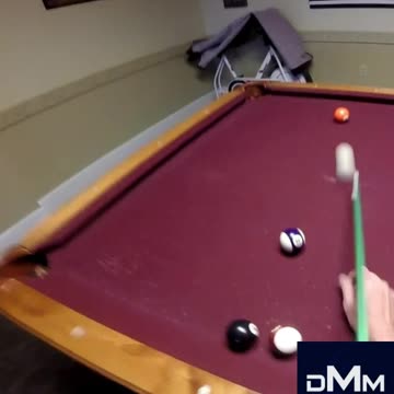 HAT CAM 5 BALL BANK SHOT TO THE CORNER POCKET!