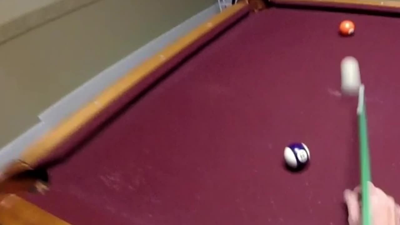 HAT CAM 5 BALL BANK SHOT TO THE CORNER POCKET!