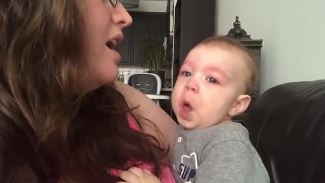 See The baby's Reaction When Mom Sings Opera