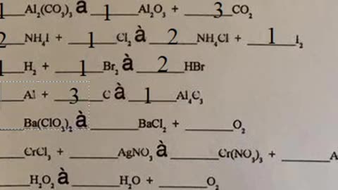 Chemistry Help: Balance all basic chemical reactions (Solutions)