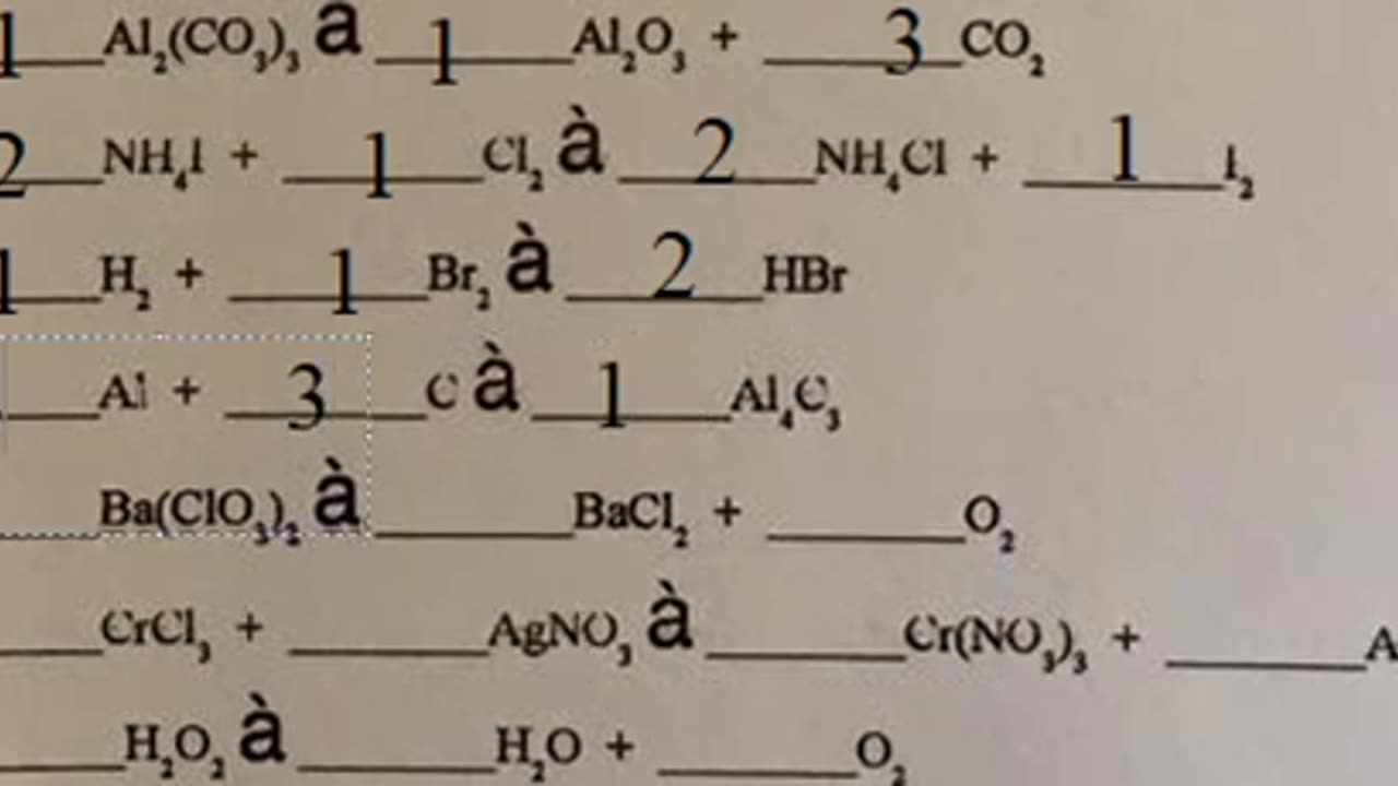 Chemistry Help: Balance all basic chemical reactions (Solutions)