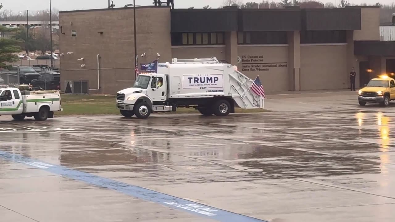 President Trump is wheels down in Wisconsin working a garbage truck…