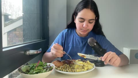 Chicken Kiev With Mash Potatoes Mukbang | ASMR