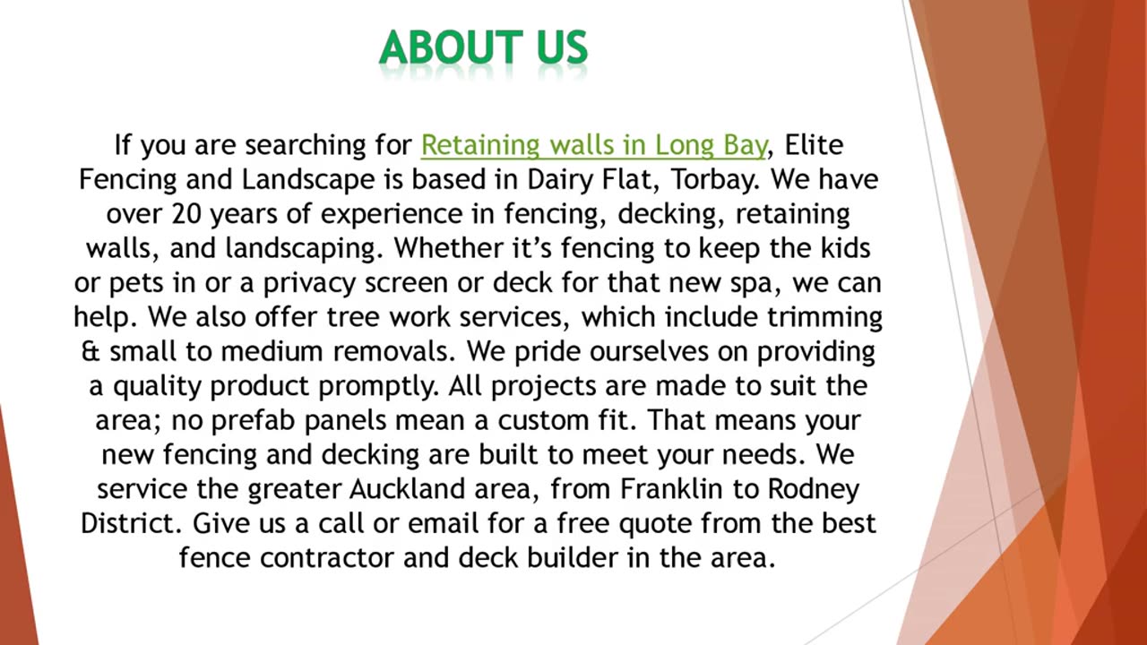 If you are searching for Retaining walls in Long Bay