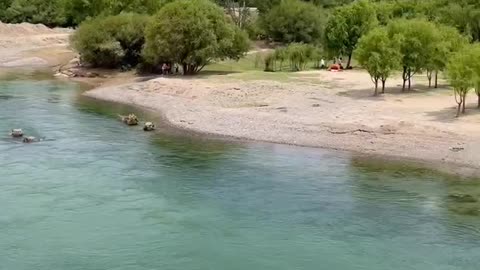 The clear lake water makes me so excited