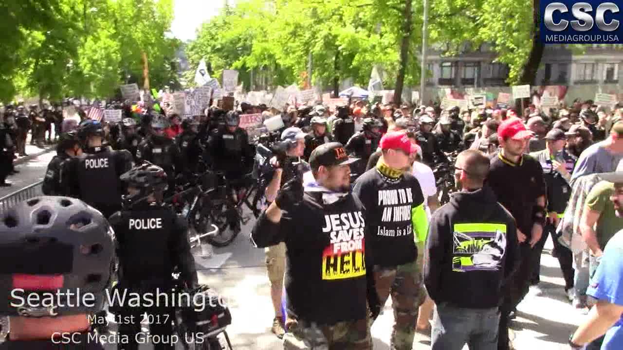 Proud Boys And Patriot Prayer Face Off With AntiFa And Get Glittered