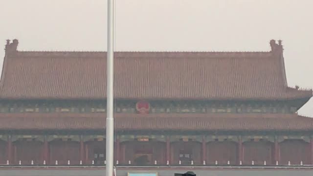 Flag raising ceremony of Tian'anmen, China