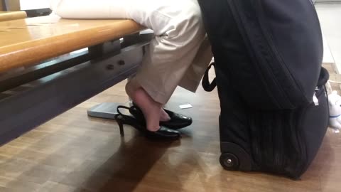 Korean Air cabin crew HUT ( hose under trousers )...