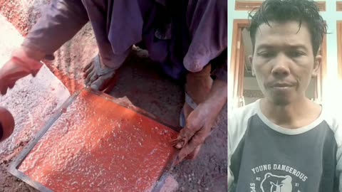 The process of making floor tiles from clay