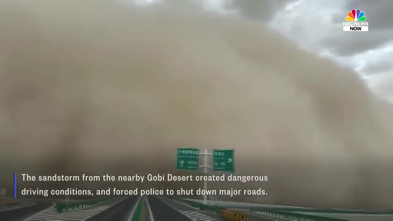 Watch: Sandstorm Engulfs City In Northwest China