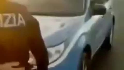 Some Police in Italy Going to the Right Side