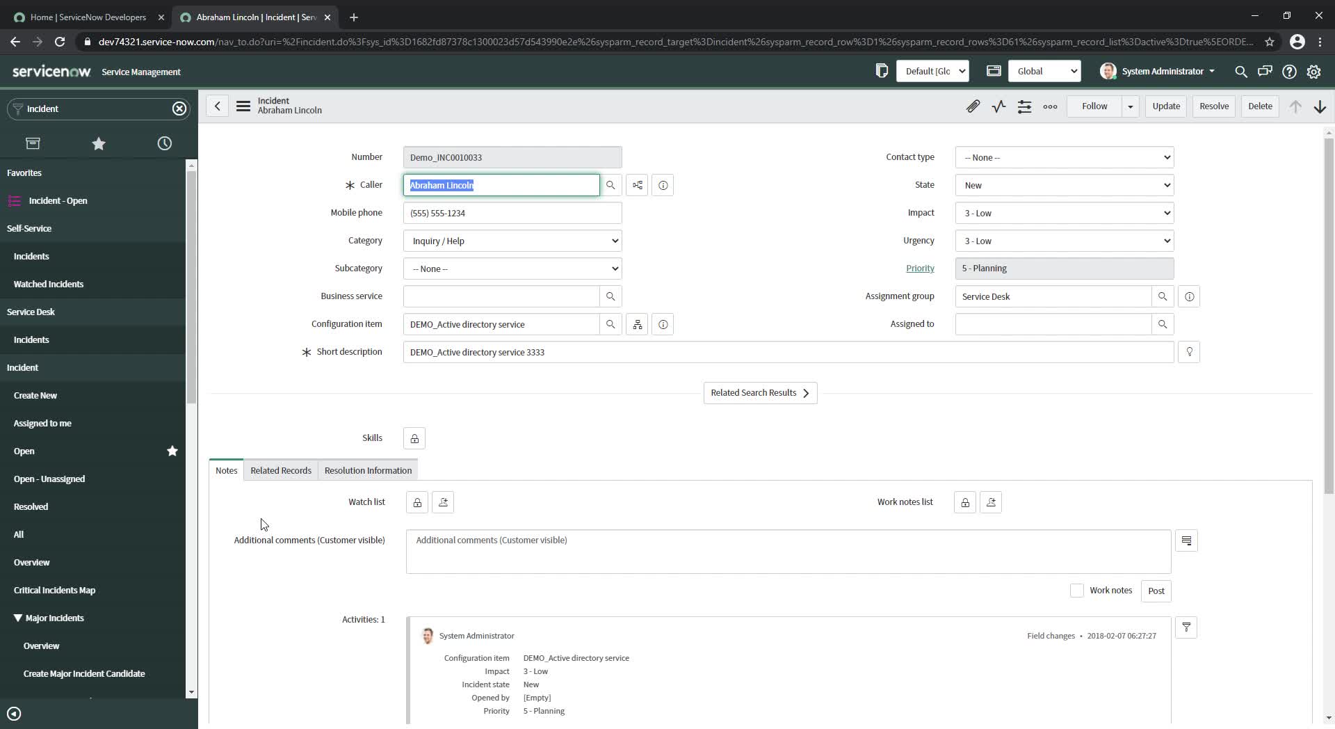 How to organize form sections and related lists into tabs in ServiceNow ...