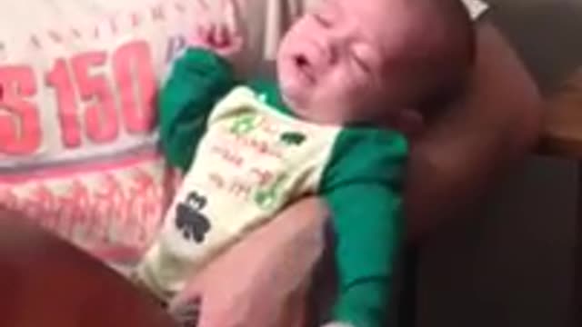 Baby literally cries himself to sleep