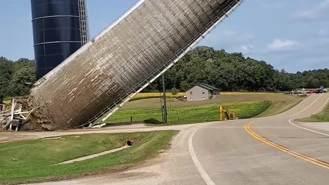 A silo at a farm in spring Grov collapsed recently