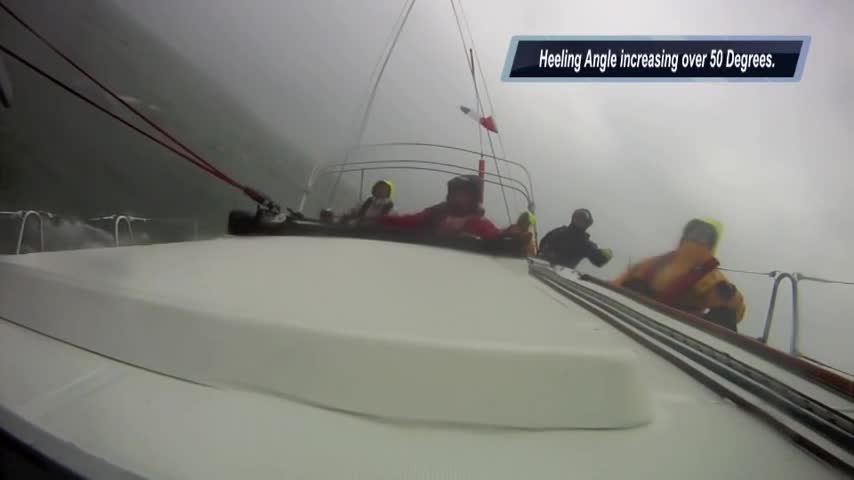 Wild Squall Storm Sailing Yacht Race, Sleet, Hail, Snow, Thunder!