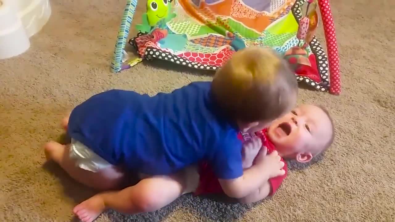 Fun and Fails Baby Siblings Playing Together