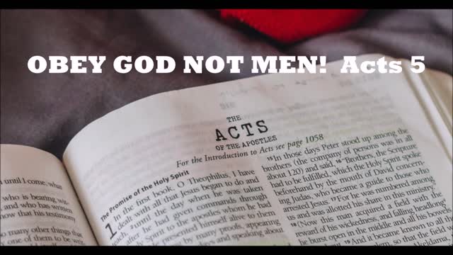 WE Must Obey GOD Not Men