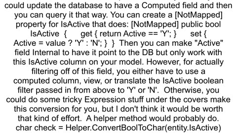 Map a YN property to a boolean without breaking Link To Entities