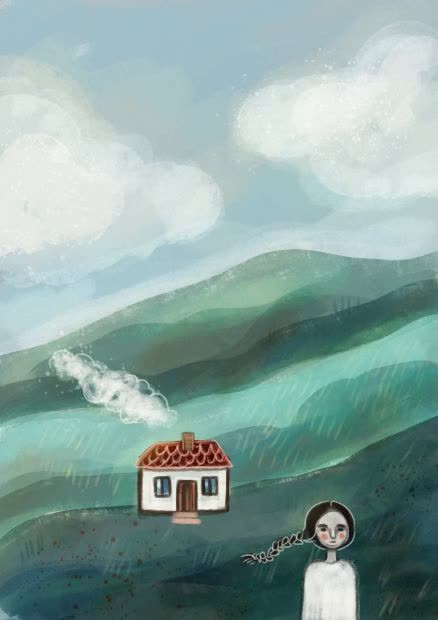 I draw a simple landscape picture