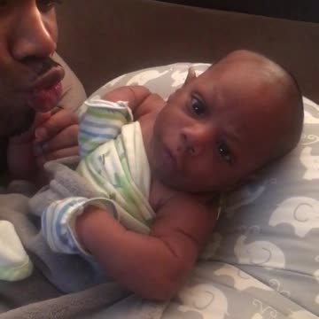 Baby Boy Refuses To Kiss Dad, Sneezes In His Face Instead