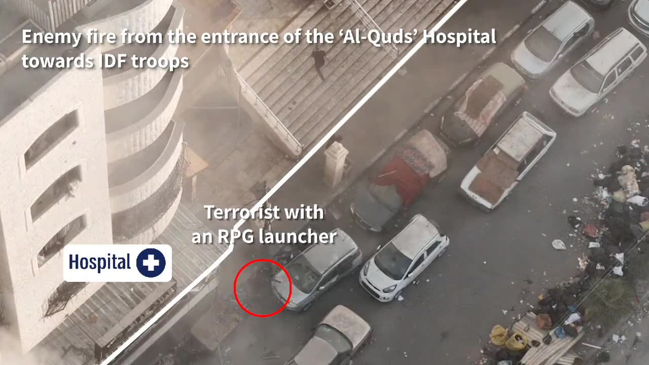 Hamas Shooting from Outside Hospital