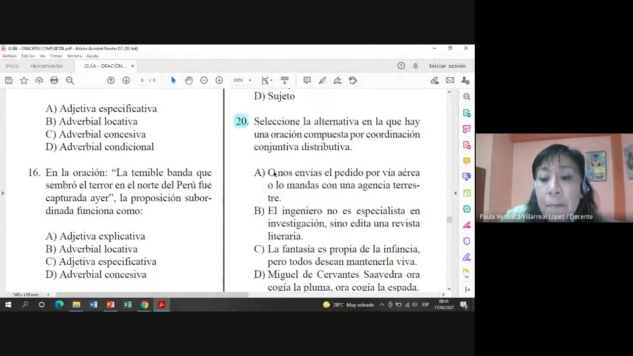 TRILCE SEMESTRAL 2021 | SEMANA 16 | LENGUAJE: ORACIÓN COMPUESTA