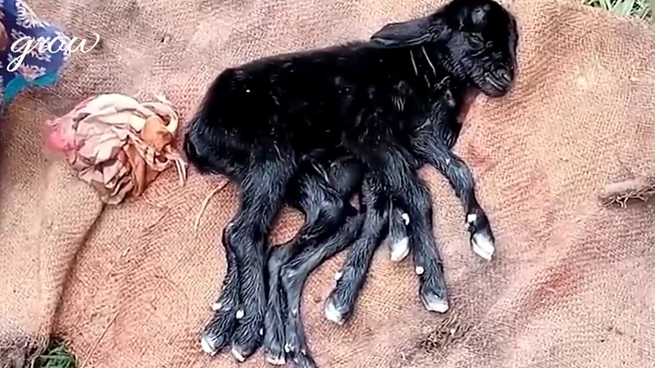 The goat looks like an octopus.