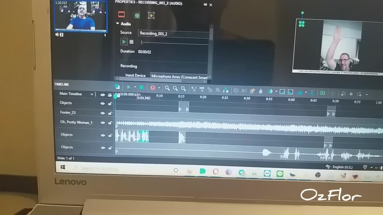 Editing a video on my laptop to upload to the internet