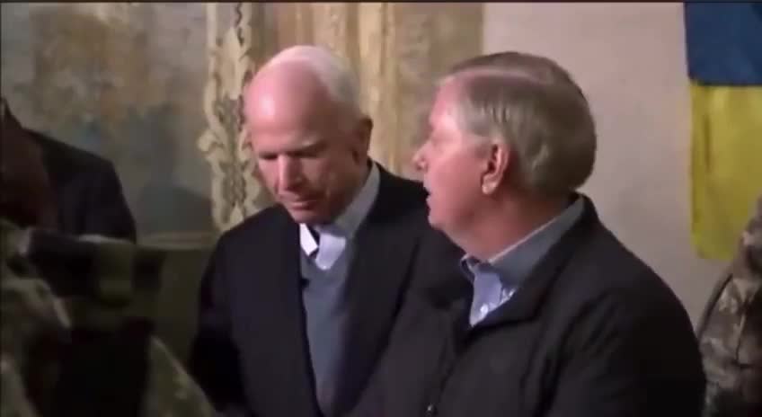 Lindsey Graham John McCain visiting AZOV Battalion & Ukrainian troops in Dec of 2016