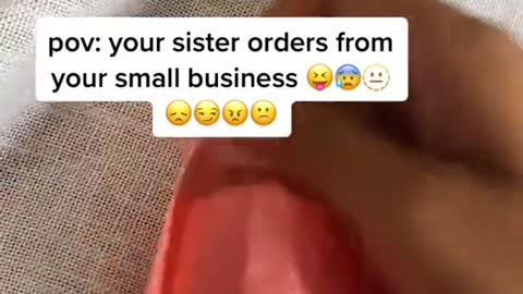 pov: your sister orders from your small business