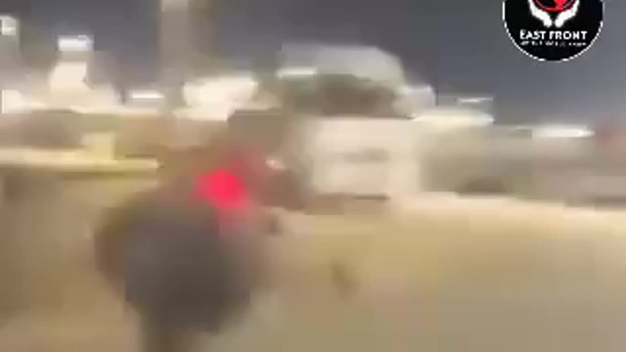 Israeli soldiers are running after a suicide drone attack by Hezbollah