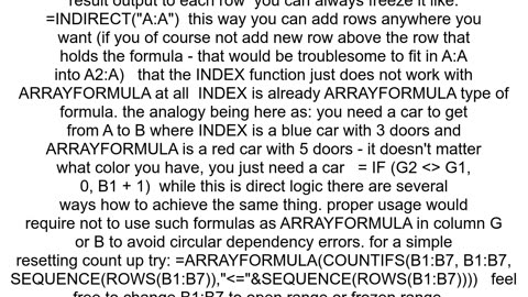 How to use an ARRAYFORMULA in Google Sheets that references cells in the same column