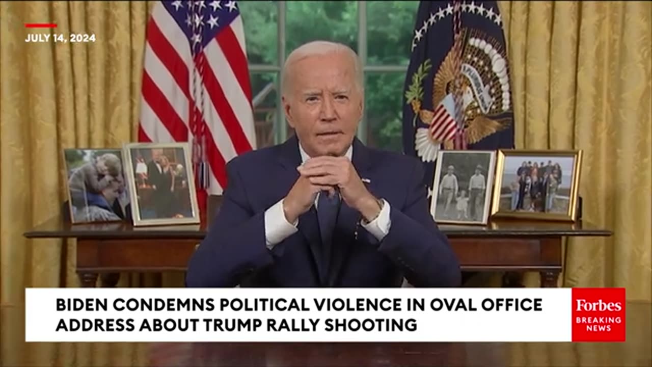 In 6,27 sec FULL ADDRESS: Biden Delivers Oval Office Address About Trump Rally Shooting